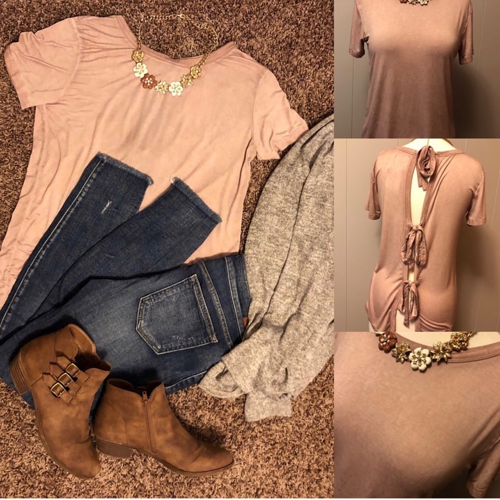 Crush rose tie back tee